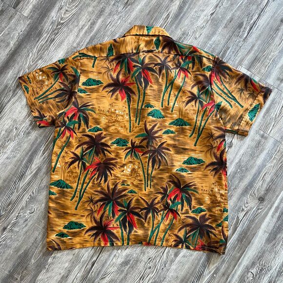 Vintage 70's Bob Scott Polyester Hawaiian Shirt Korea L - Picture 2 of 5